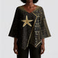 Egypt Seba Kimono Sleeve Blouse Ancient Mythology Golden Star Royal