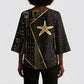 Egypt Seba Kimono Sleeve Blouse Ancient Mythology Golden Star Royal