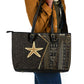 Egypt Seba Leather Tote Bag Ancient Mythology Golden Star Royal