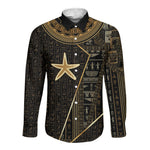 Egypt Seba Long Sleeve Button Shirt Ancient Mythology Golden Star Royal