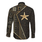Egypt Seba Long Sleeve Button Shirt Ancient Mythology Golden Star Royal