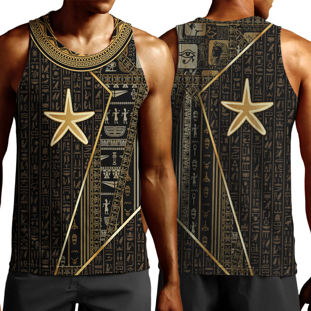 Egypt Seba Men Tank Top Ancient Mythology Golden Star Royal