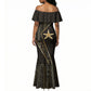 Egypt Seba Mermaid Dress Ancient Mythology Golden Star Royal
