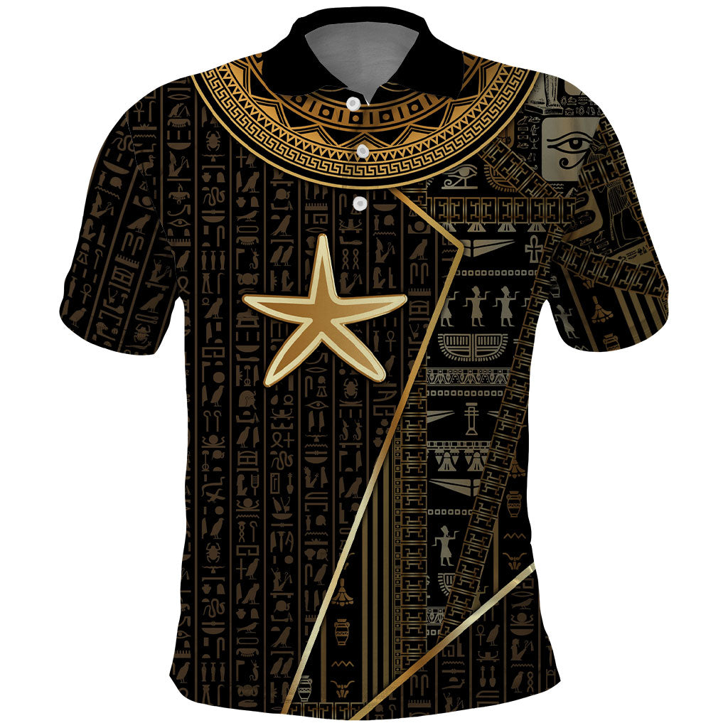 Egypt Seba Polo Shirt Ancient Mythology Golden Star Royal