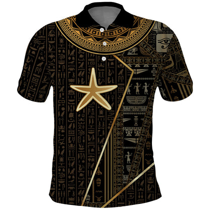 Egypt Seba Polo Shirt Ancient Mythology Golden Star Royal