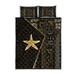 Egypt Seba Quilt Bed Set Ancient Mythology Golden Star Royal