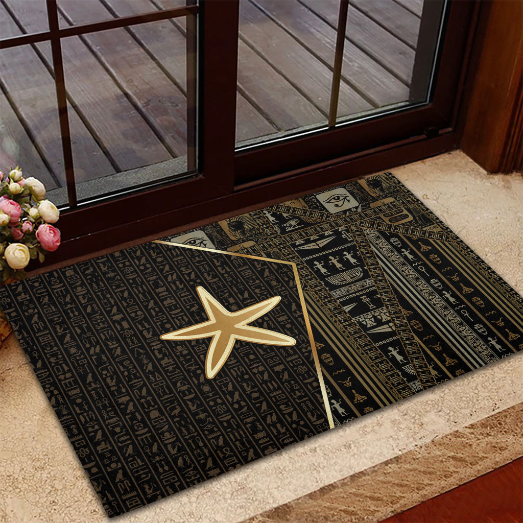 Egypt Seba Rubber Doormat Ancient Mythology Golden Star Royal