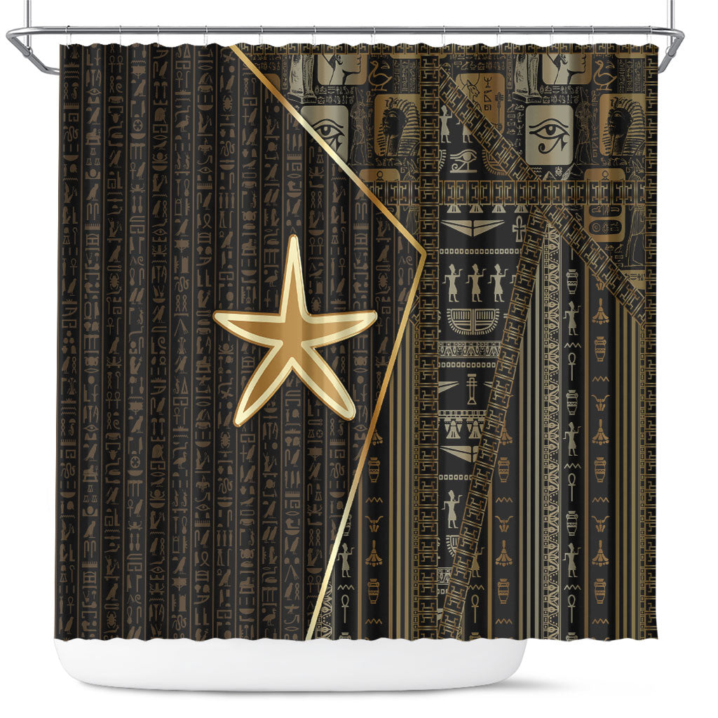Egypt Seba Shower Curtain Ancient Mythology Golden Star Royal