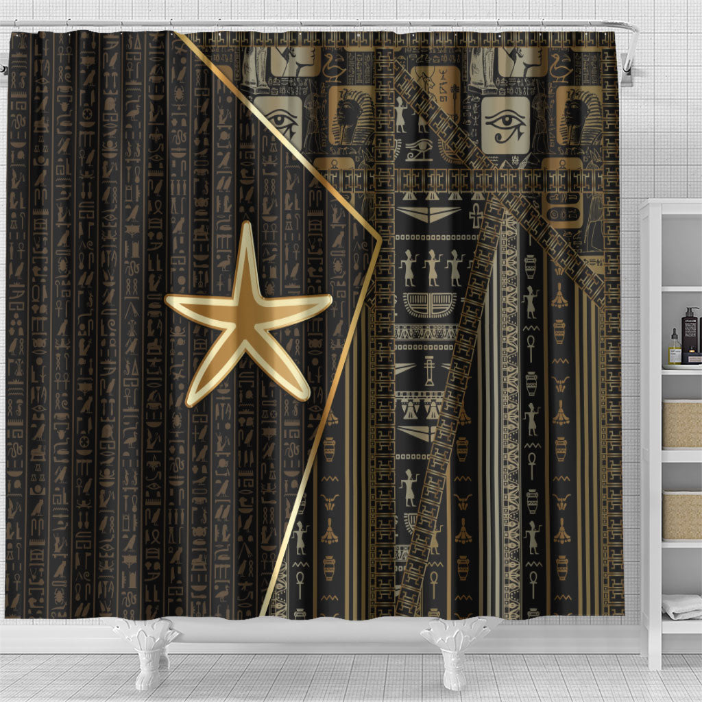 Egypt Seba Shower Curtain Ancient Mythology Golden Star Royal