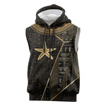 Egypt Seba Sleeveless Zip Hoodie Ancient Mythology Golden Star Royal