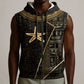 Egypt Seba Sleeveless Zip Hoodie Ancient Mythology Golden Star Royal