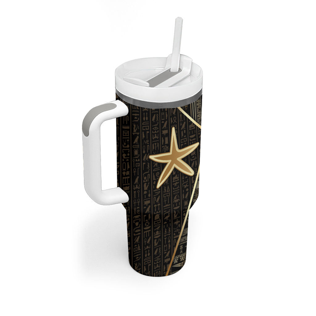 Egypt Seba Tumbler With Handle Ancient Mythology Golden Star Royal