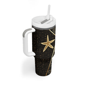 Egypt Seba Tumbler With Handle Ancient Mythology Golden Star Royal