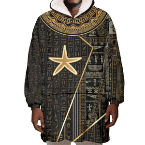 Egypt Seba Wearable Blanket Hoodie Ancient Mythology Golden Star Royal