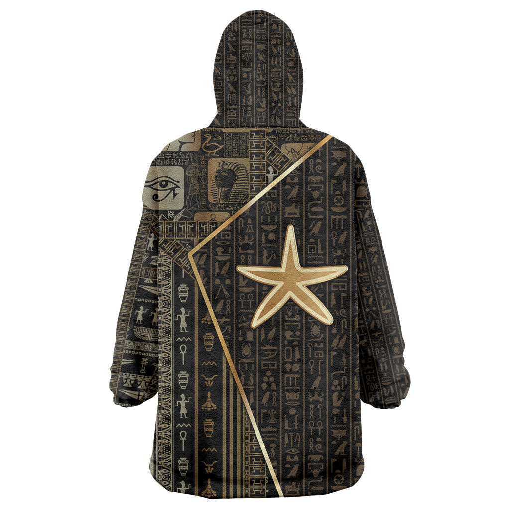 Egypt Seba Wearable Blanket Hoodie Ancient Mythology Golden Star Royal