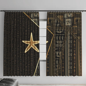 Egypt Seba Window Curtain Ancient Mythology Golden Star Royal