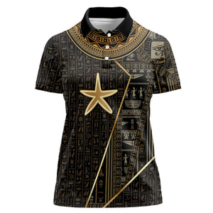 Egypt Seba Women Polo Shirt Ancient Mythology Golden Star Royal