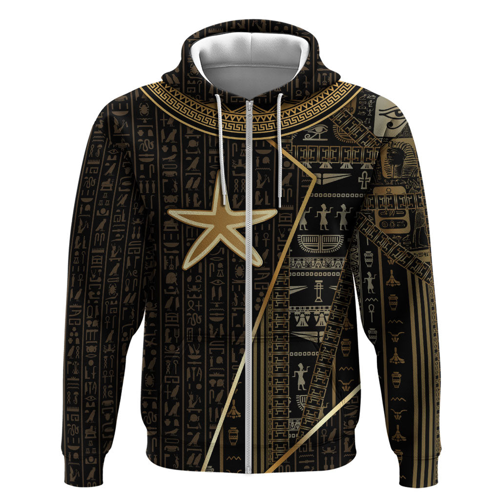 Egypt Seba Zip Hoodie Ancient Mythology Golden Star Royal