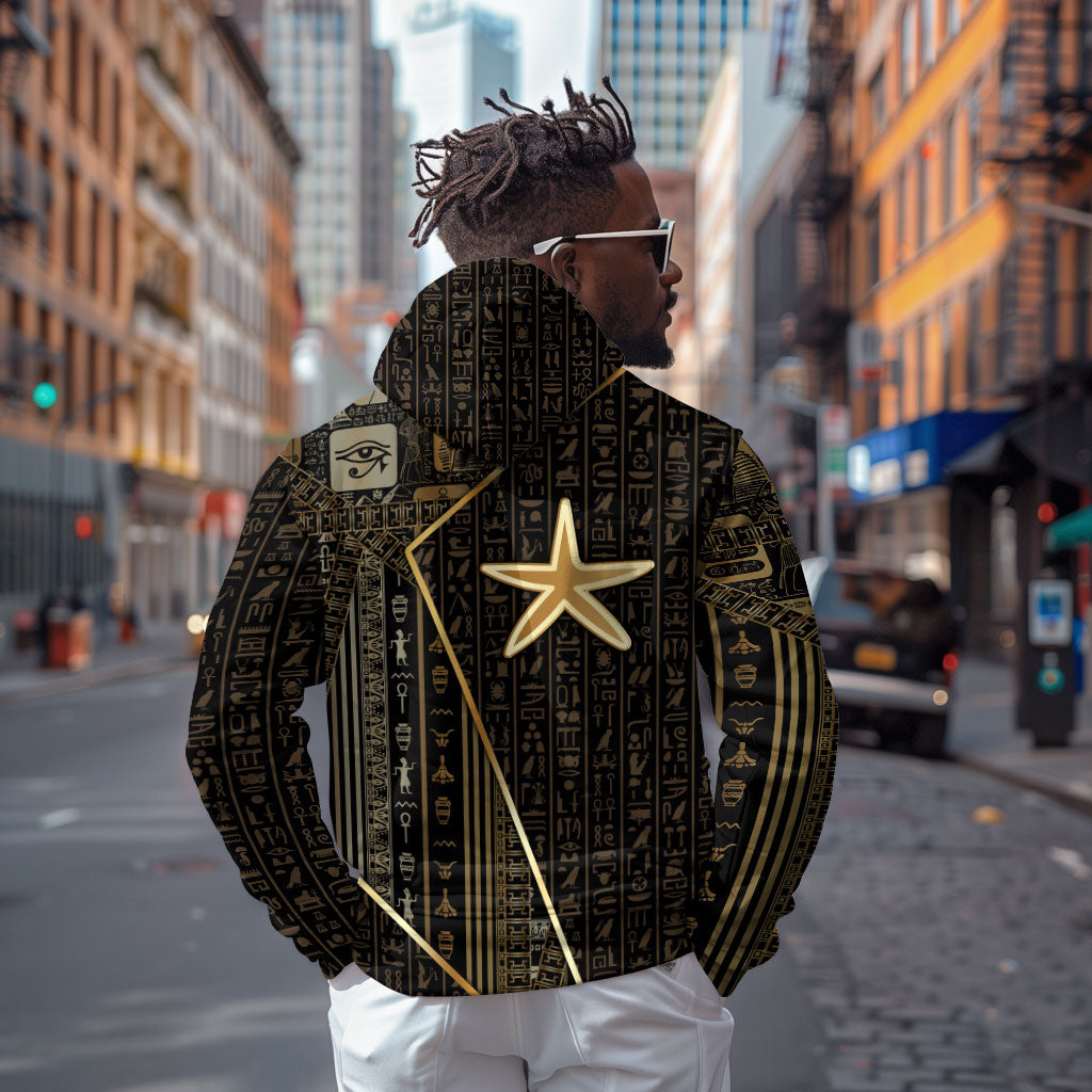 Egypt Seba Zip Hoodie Ancient Mythology Golden Star Royal