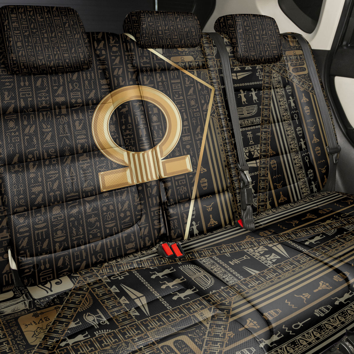 Egypt Shen Ring Back Car Seat Cover Ancient Mythology Eternally Protecting