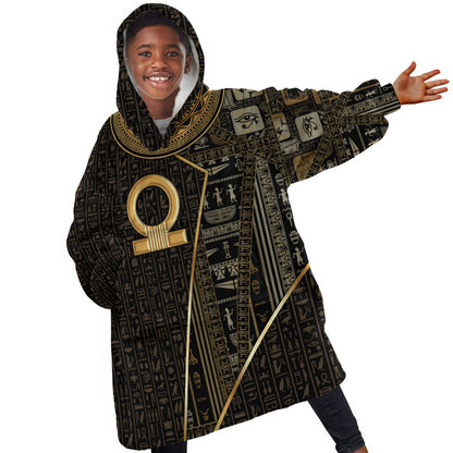 Egypt Shen Ring Kid Wearable Blanket Hoodie Ancient Mythology Eternally Protecting