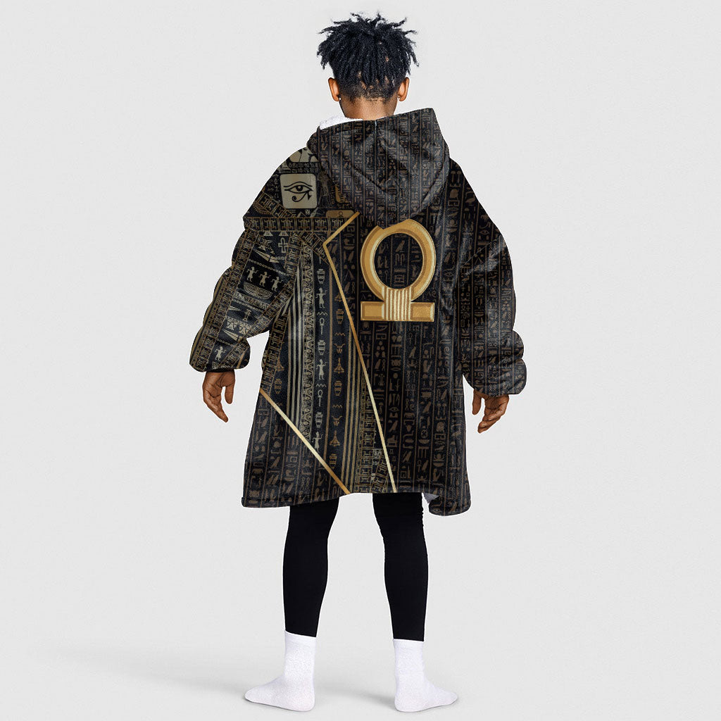 Egypt Shen Ring Kid Wearable Blanket Hoodie Ancient Mythology Eternally Protecting