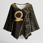 Egypt Shen Ring Kimono Sleeve Blouse Ancient Mythology Eternally Protecting