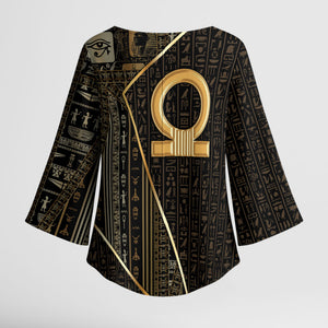 Egypt Shen Ring Kimono Sleeve Blouse Ancient Mythology Eternally Protecting