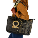 Egypt Shen Ring Leather Tote Bag Ancient Mythology Eternally Protecting