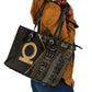 Egypt Shen Ring Leather Tote Bag Ancient Mythology Eternally Protecting