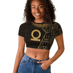 Egypt Shen Ring Raglan Cropped T shirt Ancient Mythology Eternally Protecting