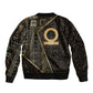 Egypt Shen Ring Sleeve Zip Bomber Jacket Ancient Mythology Eternally Protecting