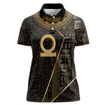 Egypt Shen Ring Women Polo Shirt Ancient Mythology Eternally Protecting
