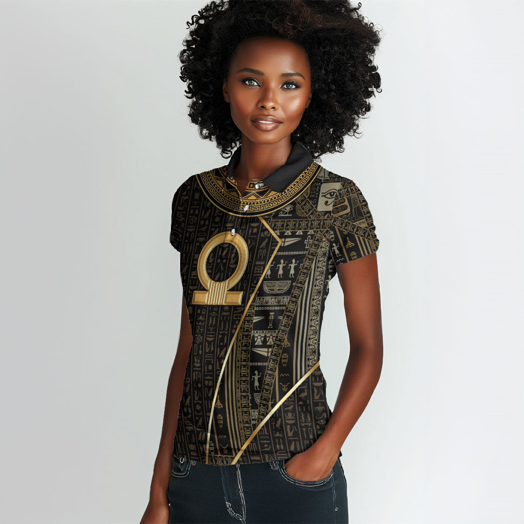 Egypt Shen Ring Women Polo Shirt Ancient Mythology Eternally Protecting