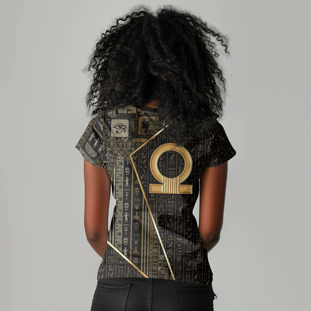 Egypt Shen Ring Women V-Neck T-Shirt Ancient Mythology Eternally Protecting