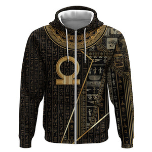 Egypt Shen Ring Zip Hoodie Ancient Mythology Eternally Protecting