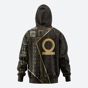 Egypt Shen Ring Zip Hoodie Ancient Mythology Eternally Protecting