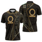 Egypt Shen Ring Zipper Polo Shirt Ancient Mythology Eternally Protecting