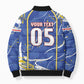 Custom Cape Verde Bomber Puffer Jacket Blue Shark National Flag