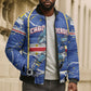 Custom Cape Verde Bomber Puffer Jacket Blue Shark National Flag