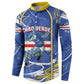 Custom Cape Verde Button Sweatshirt Blue Shark National Flag