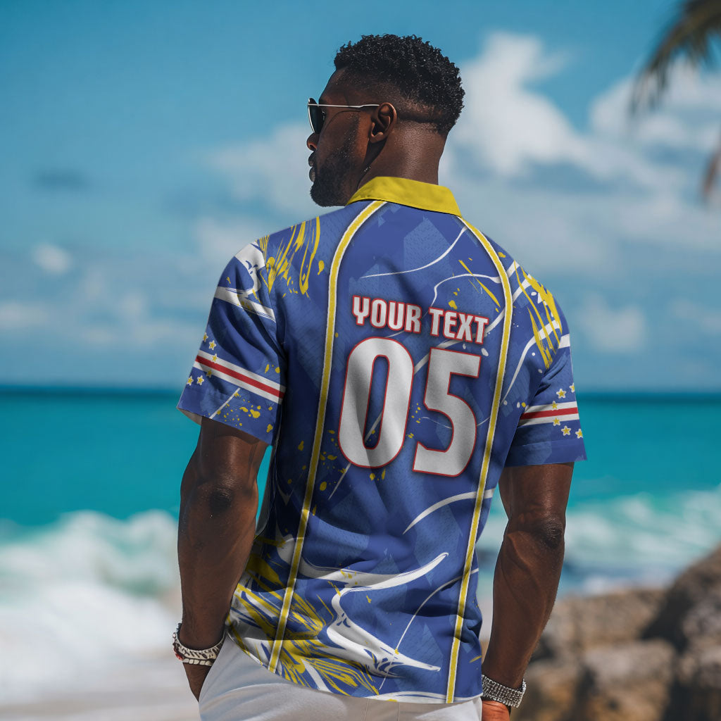 Custom Cape Verde Hawaiian Shirt Blue Shark National Flag