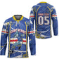 Custom Cape Verde Hockey Jersey Blue Shark National Flag