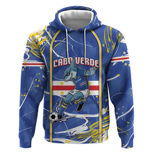Custom Cape Verde Hoodie Blue Shark National Flag