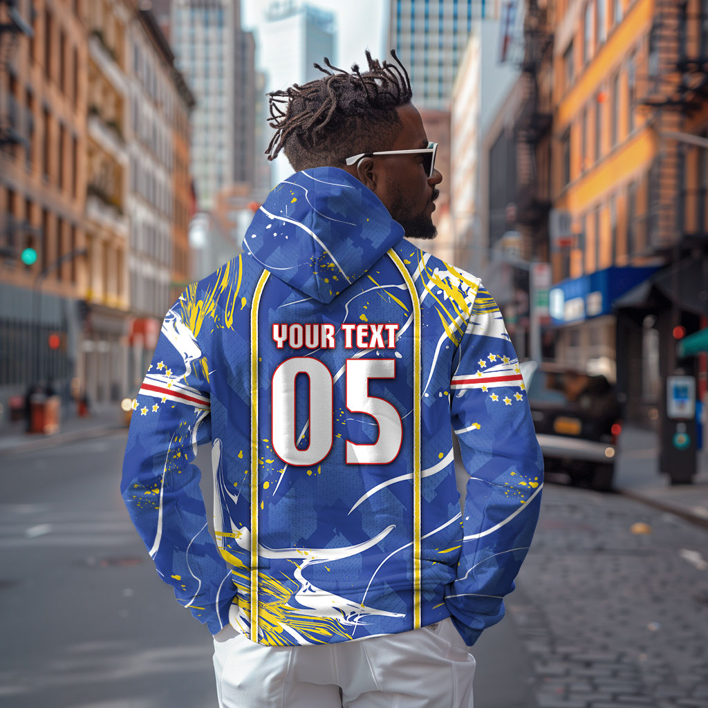 Custom Cape Verde Hoodie Blue Shark National Flag