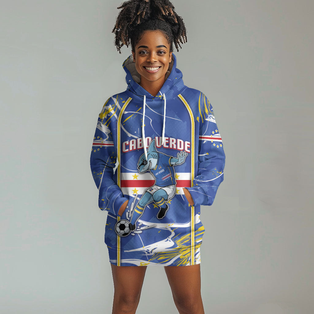 Custom Cape Verde Hoodie Dress Blue Shark National Flag