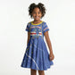 Custom Cape Verde Kid Short Sleeve Dress Blue Shark National Flag