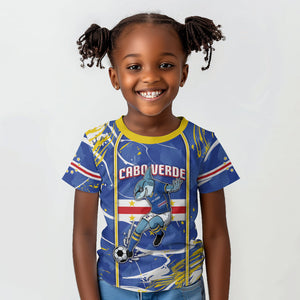Custom Cape Verde Kid T shirt Blue Shark National Flag