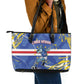 Cape Verde Leather Tote Bag Blue Shark National Flag