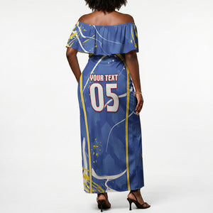Custom Cape Verde Off Shoulder Maxi Dress Blue Shark National Flag